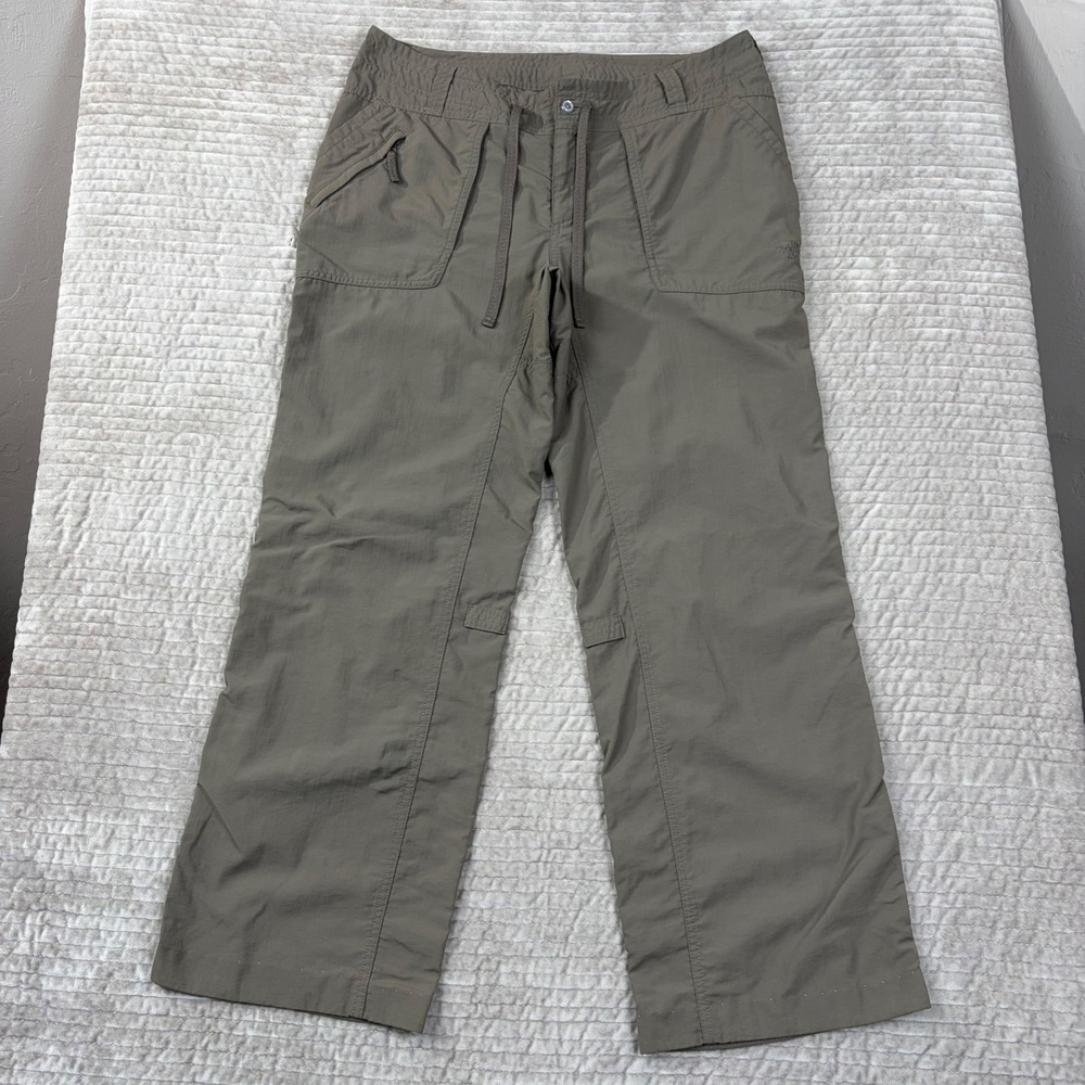 The North Face Womens Hiking Pants Olive Green Drawstring Utility Size 10 Short